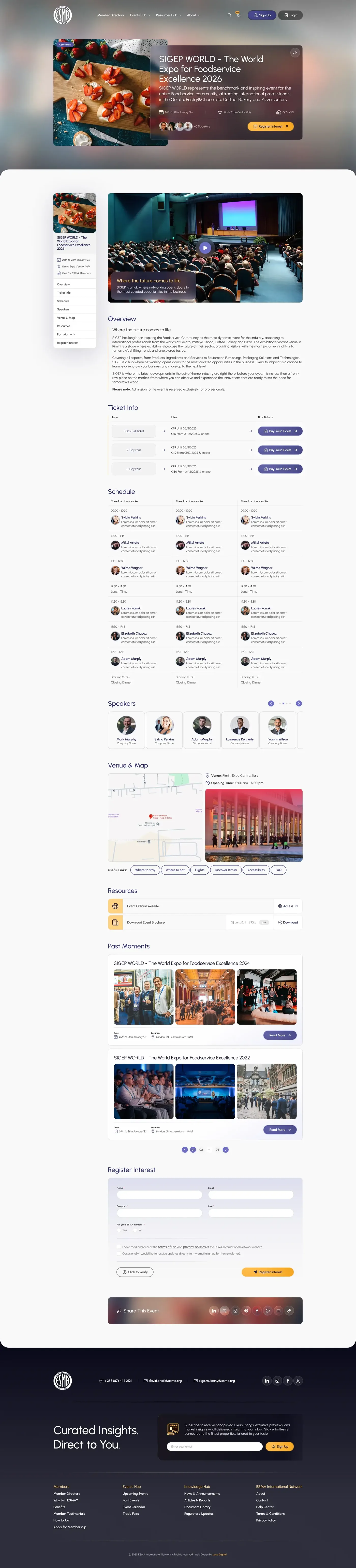 A single event page
