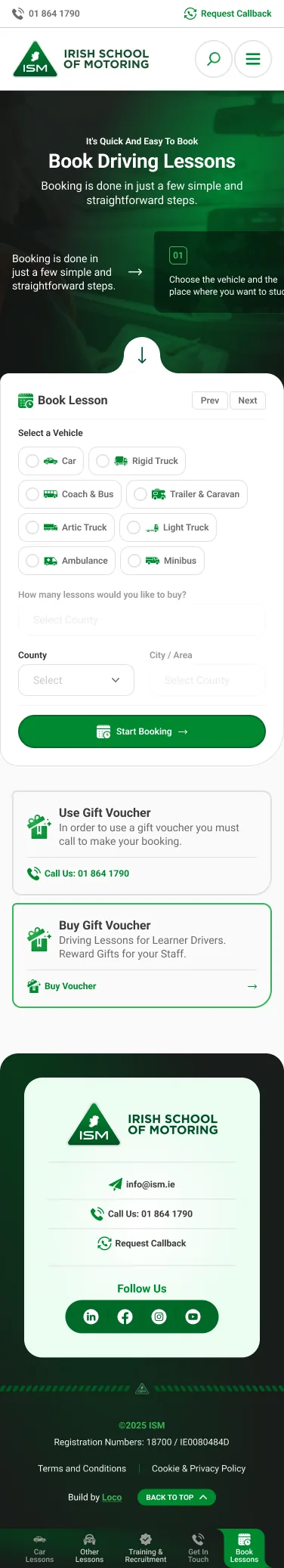 Booking, on a phone