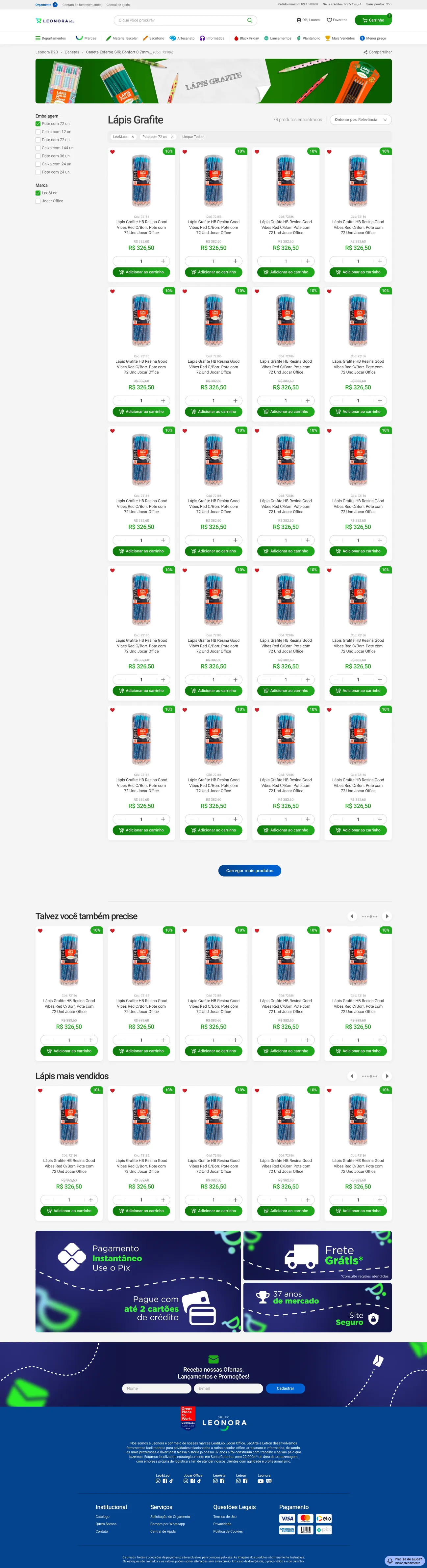 Department page: filters beside the product grid